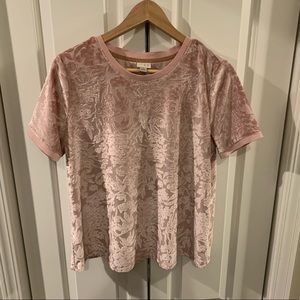 Blush pink velvet tee